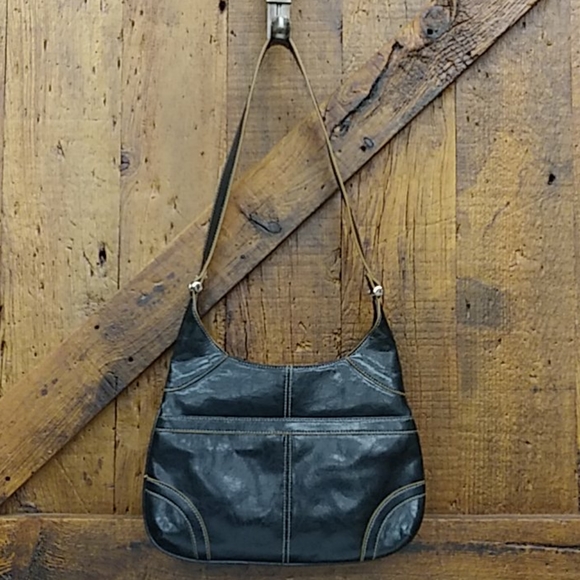 Vintage Handbags - TAKE 30% OFF Vintage Faux Leather Black Shoulder Bag